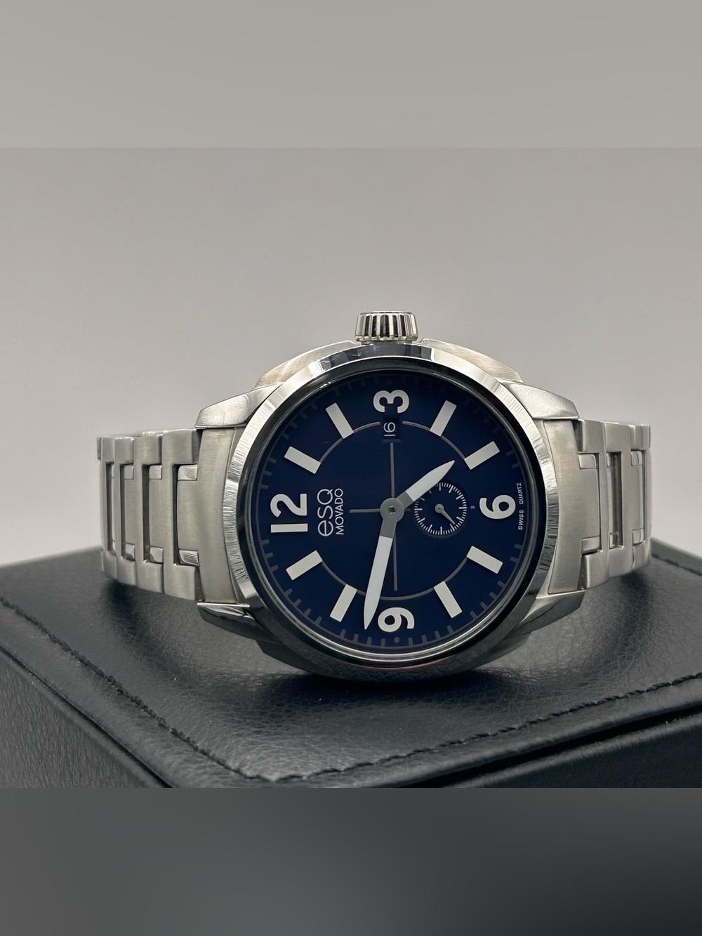 ESQ Movado Men’s Sub-seconds Swiss-made Stainless Steel Quartz 45mm Watch